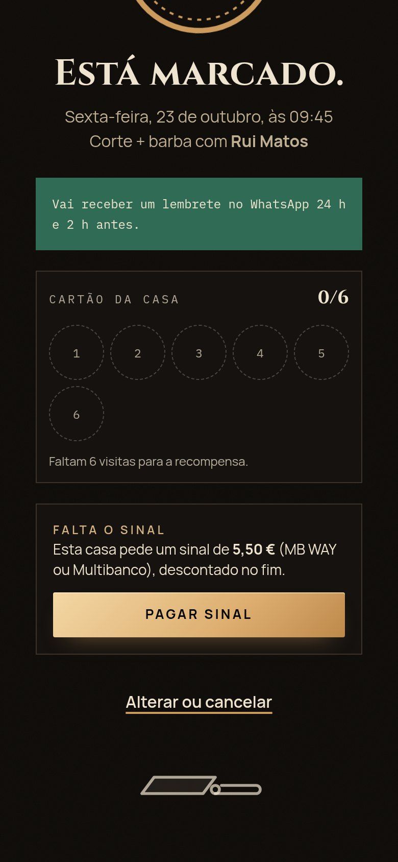Passo 05 da marcação: está marcado